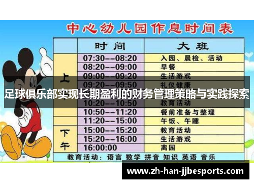 足球俱乐部实现长期盈利的财务管理策略与实践探索