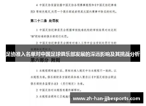 足协准入名单对中国足球俱乐部发展的深远影响及其挑战分析
